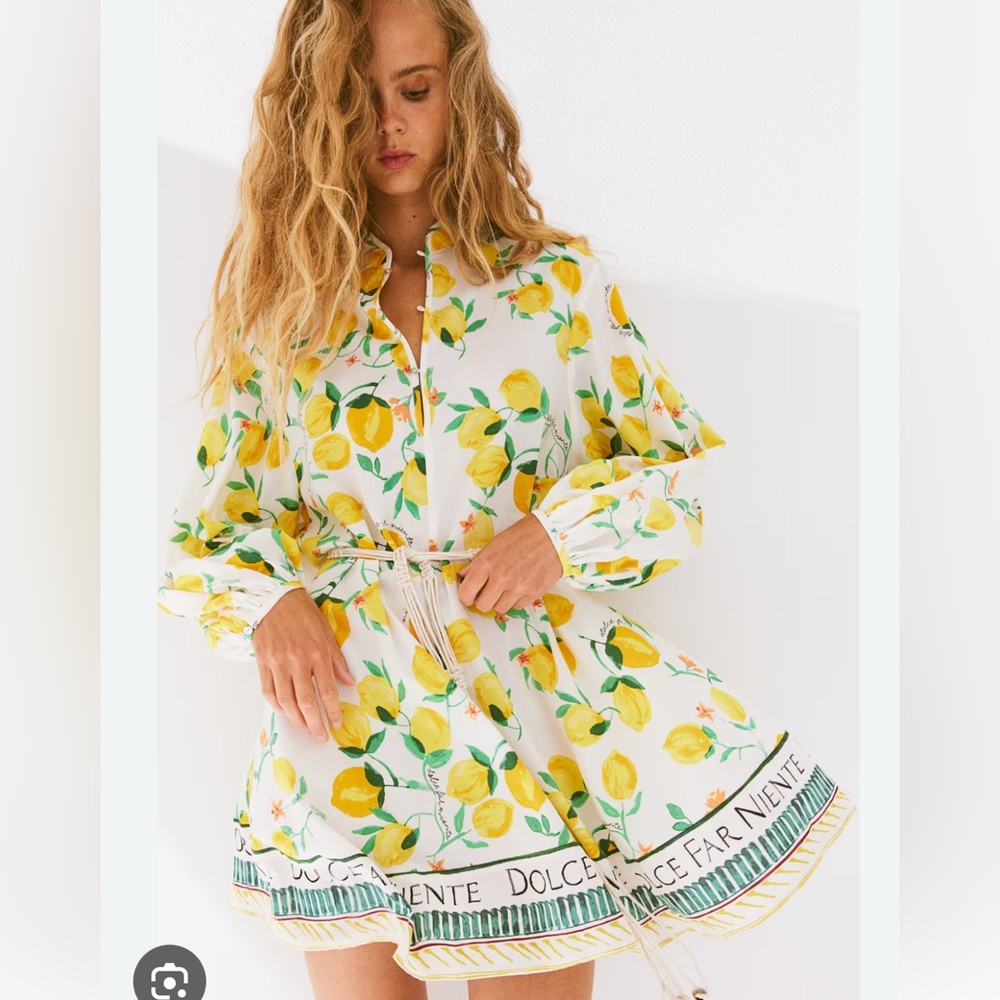 NWT il dolce far niente Lemon Print Dress